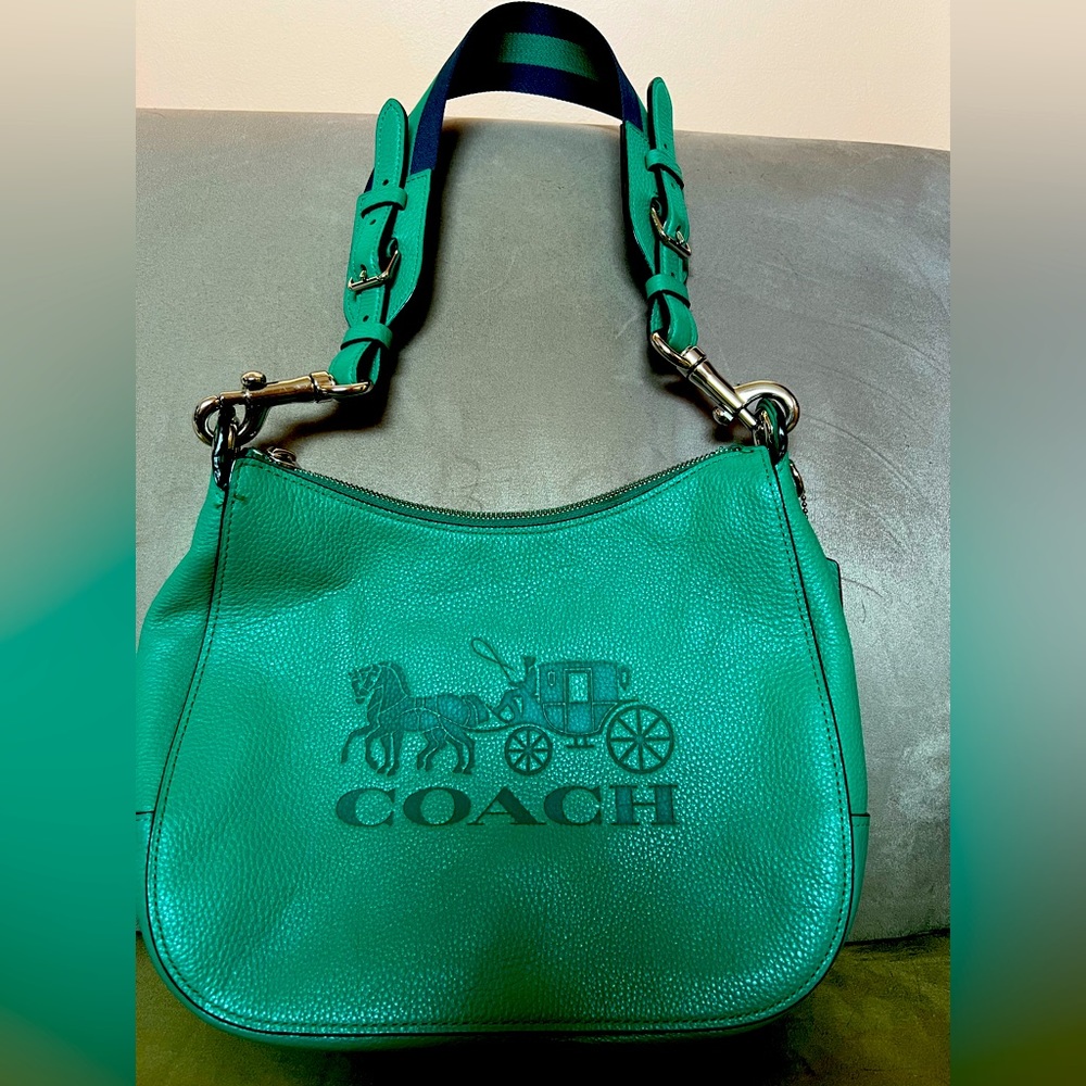 Green Leather Coach Handbag